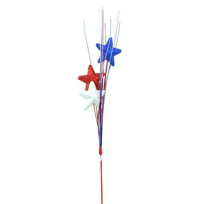 18" Red White & Blue Glitter Star Pick