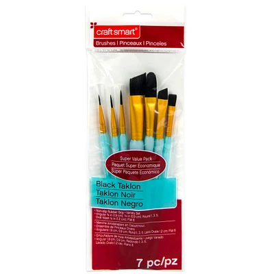 Black Taklon Angular Variety Brushes Super Value Pack By Craft Smart®