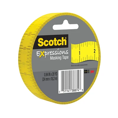 12 Pack: Scotch® Expressions Yellow Ruler Masking Tape