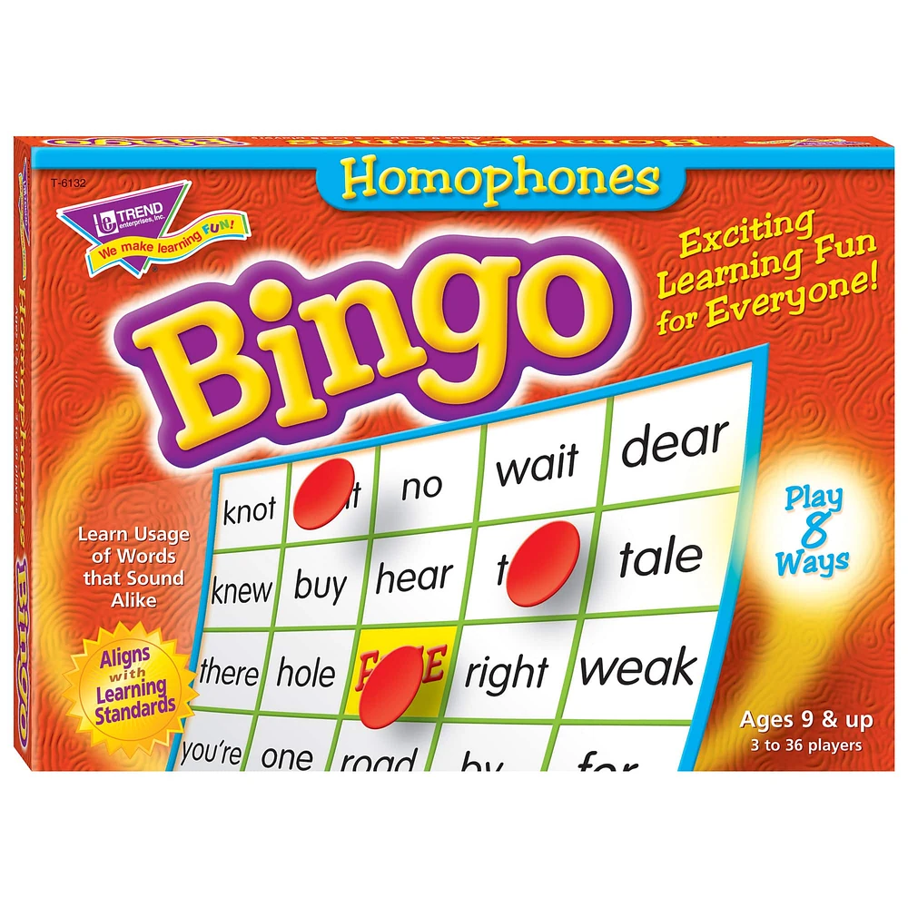 Homophones Bingo Game