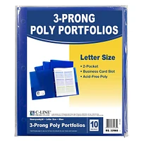 10 Packs: 10 ct. (100 total) C-Line® Two-Pocket Heavyweight Poly Portfolio Folder with Prongs