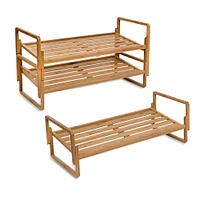 Honey Can Do 3-Tier Nesting Bamboo Shoe Rack