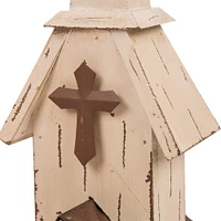 Glitzhome® Hanging Distressed Wood Garden Church Bird House