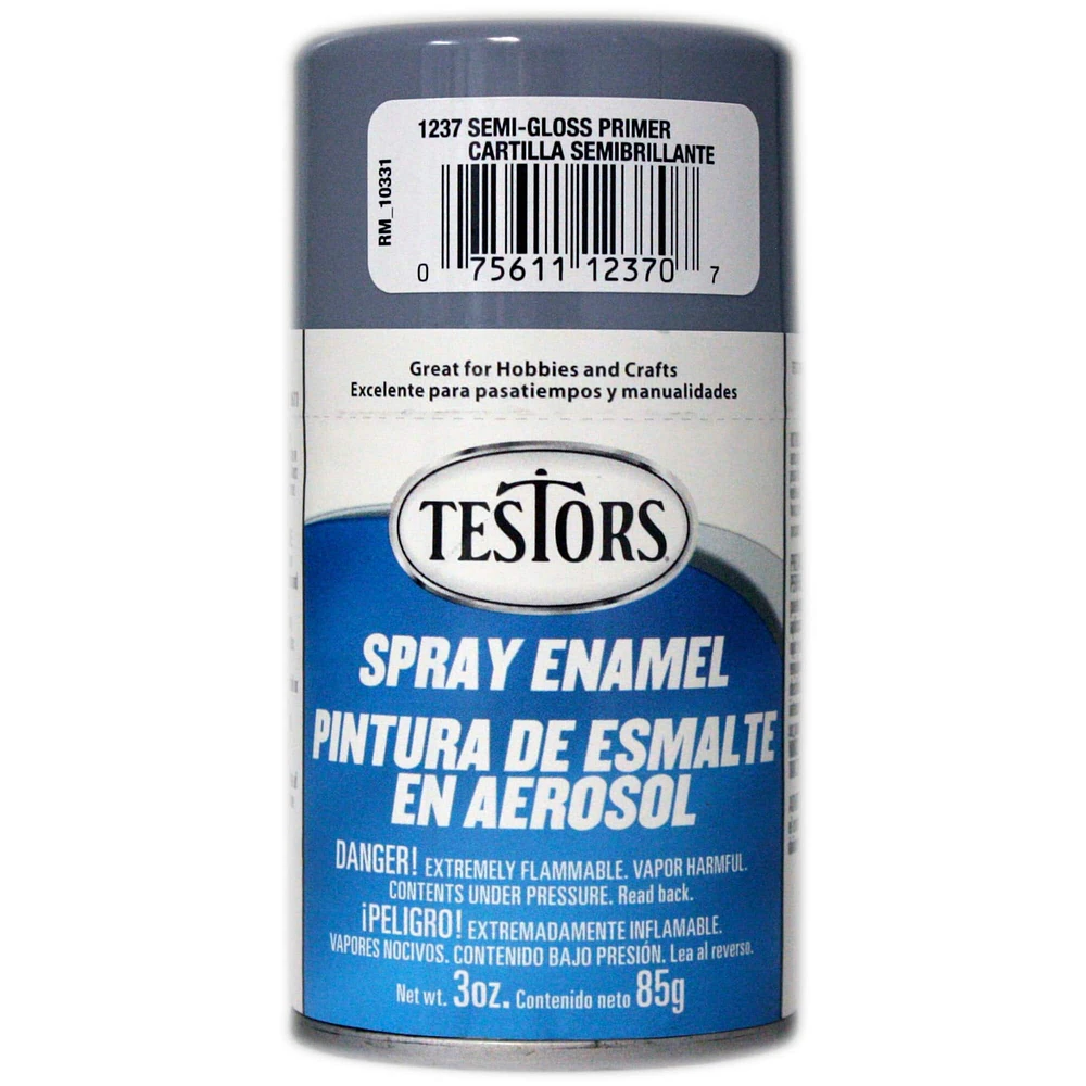 Testors® Enamel Primer, Semi-Gloss Gray