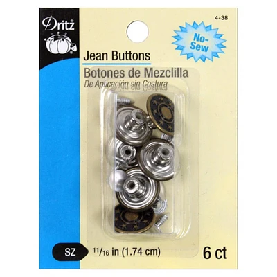 Dritz® Jean Buttons, Antique Brass, 11/16"