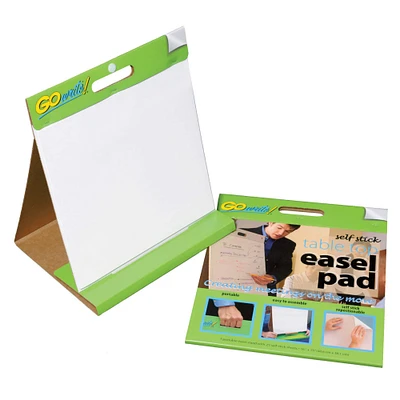 GoWrite!® Table Top Easel Pad, 16" x 15", White - 25 Self-Stick Sheets