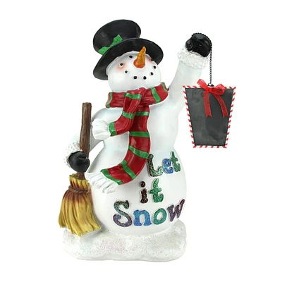 18" Snowman Holding Broom & Blackboard Countdown Figure