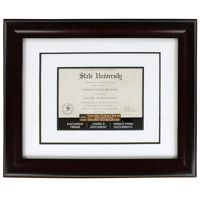Mahogany 6" x 8" Document Frame with Double Mat by Studio Décor®