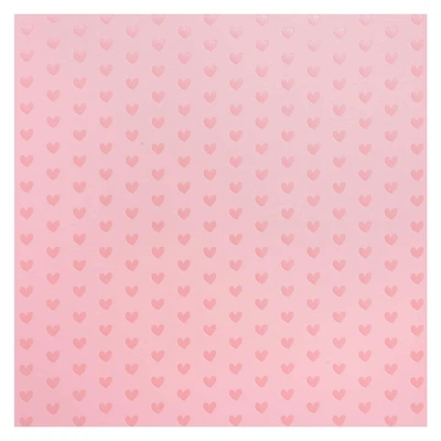 Pink Foil Heart Paper by Recollections®, 12" x 12"