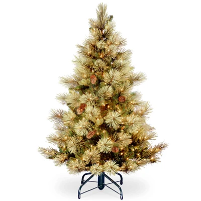 4.5 ft. Pre-Lit Carolina Pine Slim Flocked Artificial Christmas Tree, Clear Lights