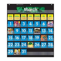 12 Pack: Pocket Chart Monthly Calendar Black