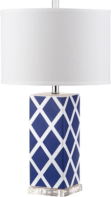 Garden Lattice Table Lamp in Navy