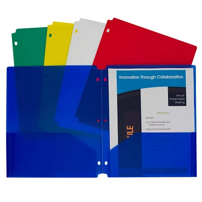 C-Line® Assorted Colors Two-Pocket Heavyweight Poly Portfolio Folder, Pack of 10
