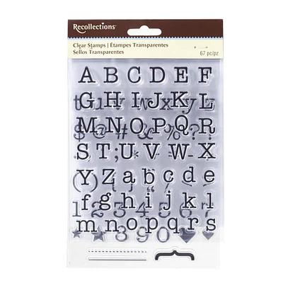 6 Pack: Typewriter Alphabet Clear Stamps by Recollections™