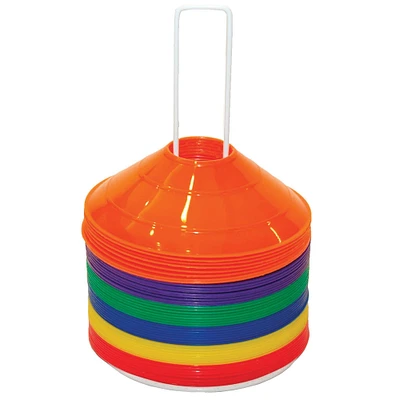 Champion Sports 9" x 2" Assorted Color Saucer Field Cone, Set of 48