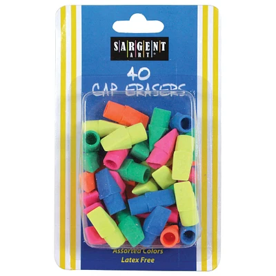 Assorted Color Cap Erasers, 24 Packs