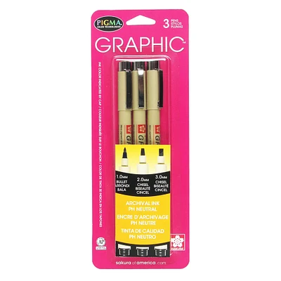Pigma® Graphic™ Black 3 Pen Set