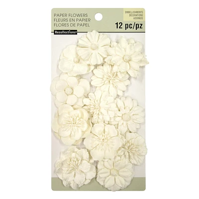Assorted White Paper Flower Embellishments By Recollections™