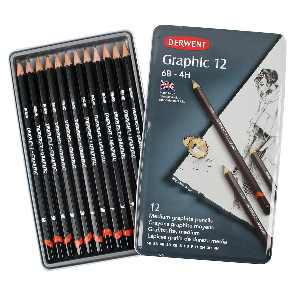 Derwent® Medium Graphic 12 Pencil Set