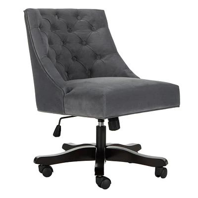 Soho Tufted Swivel Desk Chair in Velvet Grey