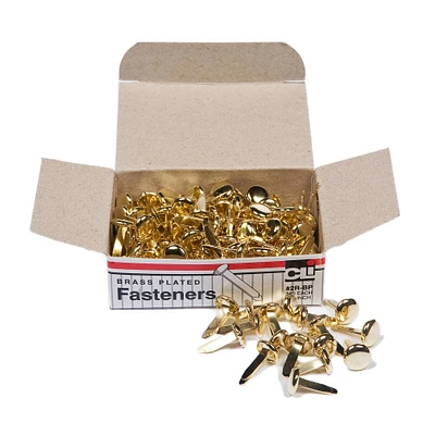 0.5" Brass Plated Paper Fasteners, 20 Boxes