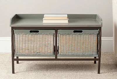 Noah Storage Bench in Antique Pewter/French Grey