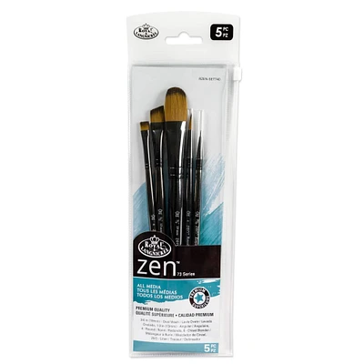 12 Packs: 5 ct. (60 total) Zen™ Series 73 All Media Premium Oval Wash Brush Set