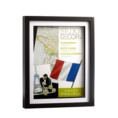 Black Shadow Box, 11" x 14" With 9" x 12" Mat By Studio Décor®