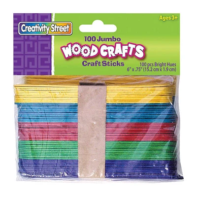 Creativity Street® Bright Hues Jumbo Craft Sticks, 6 Packs