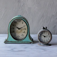 Aqua Metal Mantle Clock