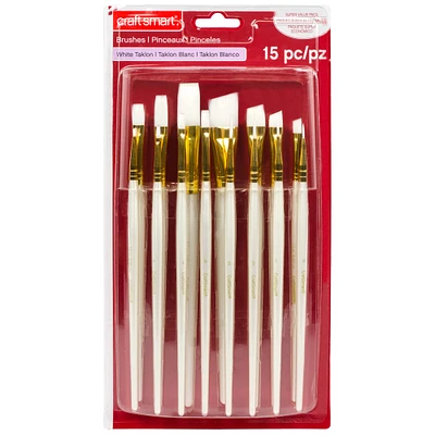 White Taklon Super Value Paintbrush Pack By Craft Smart®