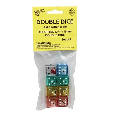 Koplow Games 3/4" Assorted Double Dice Set, 10 Pack Bundle
