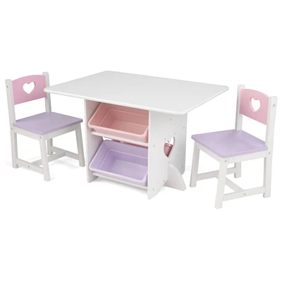 KidKraft White Heart Table & Chair Set