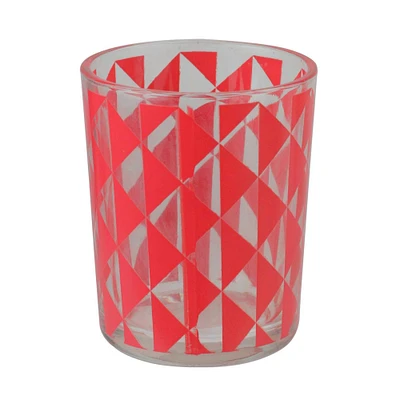 2.5" Basic Luxury Strawberry Margarita Triangles Glass Tea Light Candle Holder