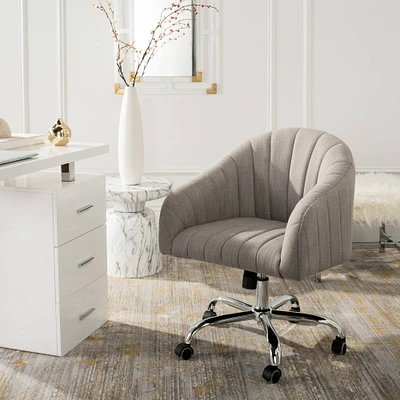 Themis Swivel Office Chair in Grey & Chrome