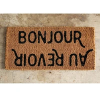 Bonjour Au Revoir Natural Coir Doormat