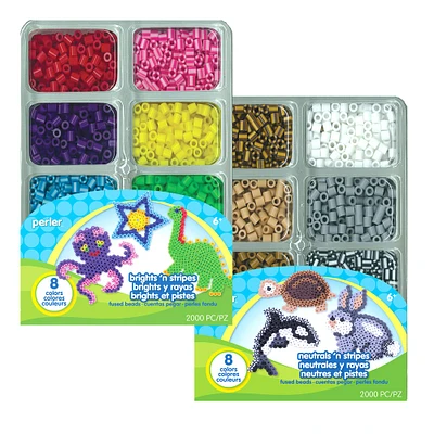 Assorted Perler™ Solids & Stripes Fused Beads Mini Tray