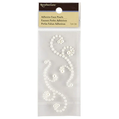 12 Packs: 2 ct. (24 total) Adhesive Pearl Flourishes by Recollections™