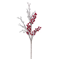 32" Iced Berry Twig Stem, Red