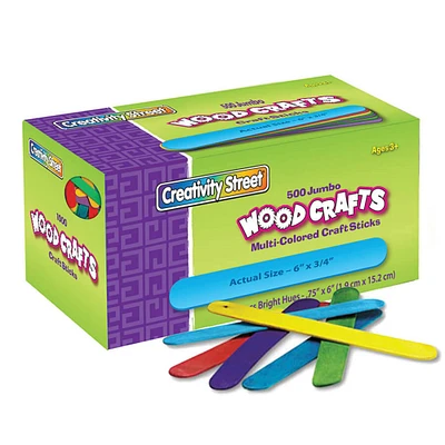 Creativity Street® Bright Hues Jumbo Craft Sticks, Pack of 500