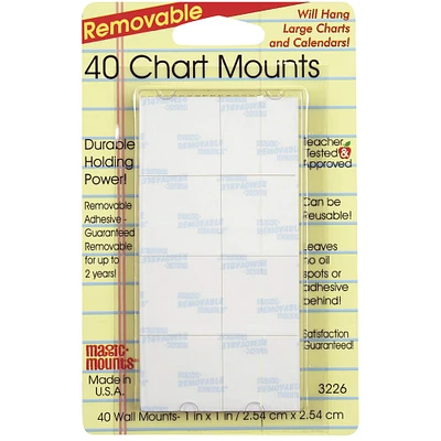 4 Packs: 6 Packs 40 ct. (960 total) Magic Mounts® 1" Removable Chart Mounts