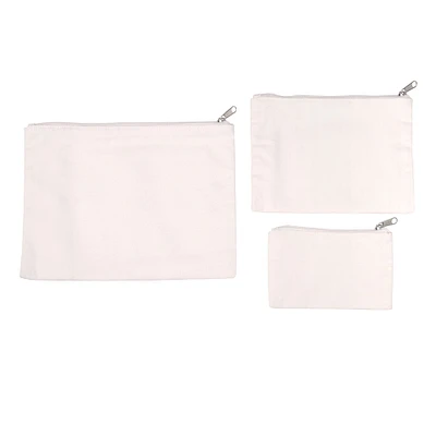 White Canvas Pouches, 3ct. by Make Market®