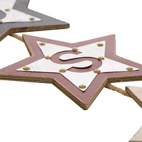 Glitzhome® Galvanized Iron & Wood "USA" Star Hanging Wall Sign