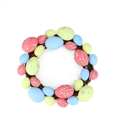 10" Pink, Yellow and Blue Easter Egg Grapevine Wreath