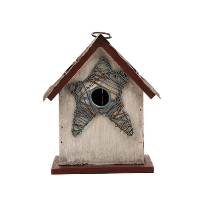 Glitzhome® Distressed Wood Star Garden Bird House