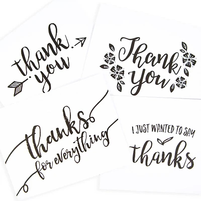 12 Packs: 40 ct. (480 total) Black & White Thank You Cards & Envelopes by Recollections™, 4.25" x 5.5"