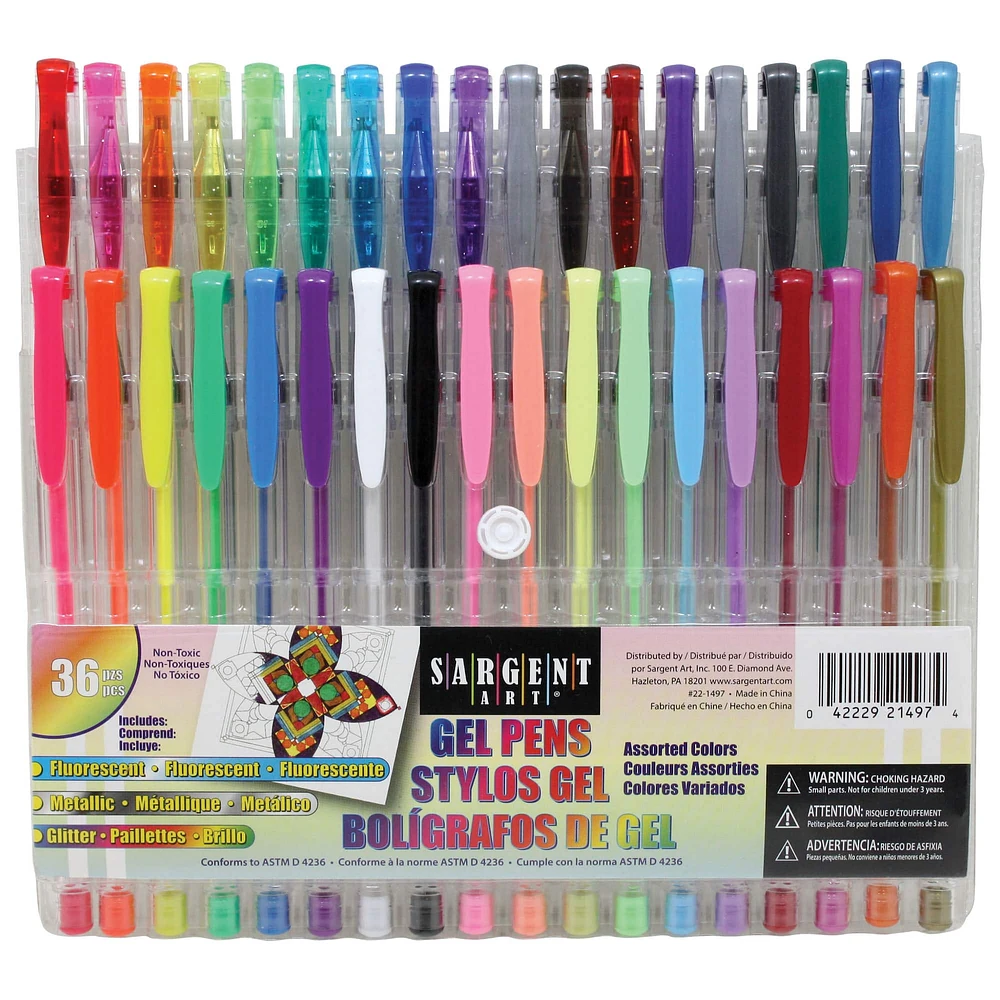 Assorted Colors Gel Pens, 36 Pack