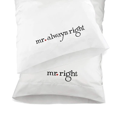 Hortense B. Hewitt Co. Pillowcase Set, Mr. & Mr, Right