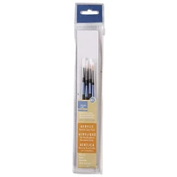 4 Piece Golden Synthetic Round Acrylic Brushes By Artist's Loft® Necessities™