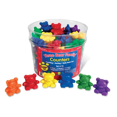 3 Sizes Bear Family® Rainbow™ Counters Set, Pack of 96
